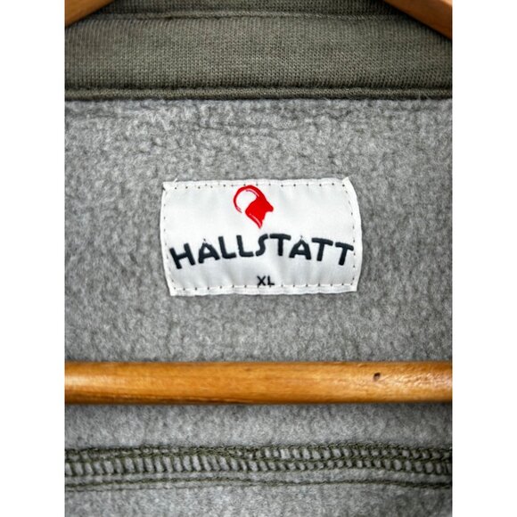 Hallstatt Olive Green Fleece-Lined Shirt Jackt Heavywght Cotton Blnd Shacket XL - Picture 2 of 7